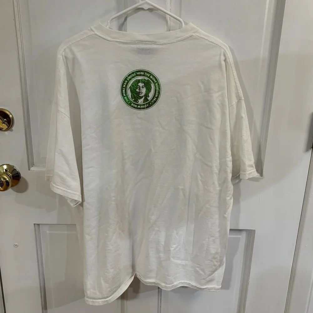 Bob Marley Shirt Mens 2XL White Crewneck 2002 Zion Rootswear Rock Reggae‎ I